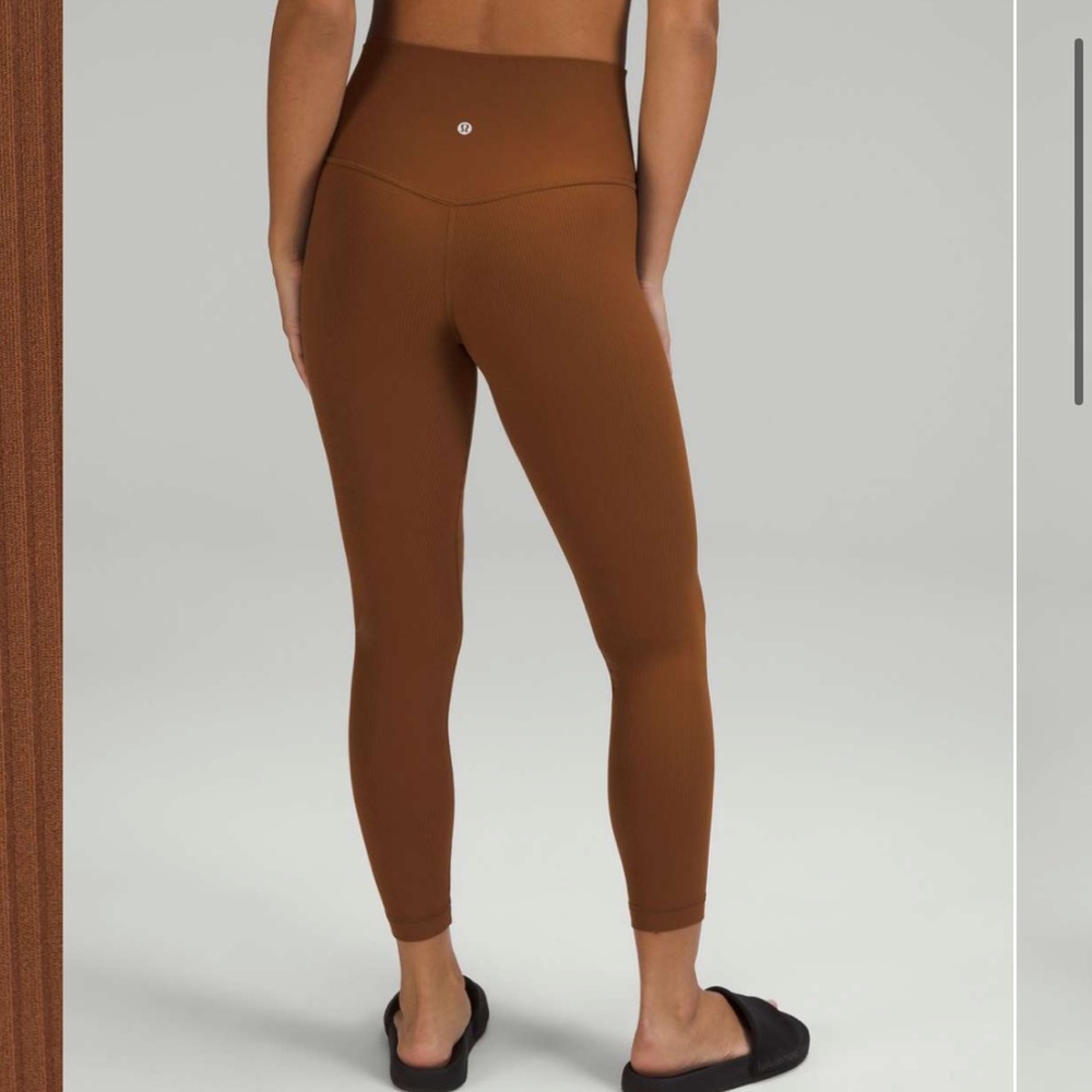 Lululemon Align Ribbed High-Rise Crop 25” Pant Leggings Roasted Brown 8